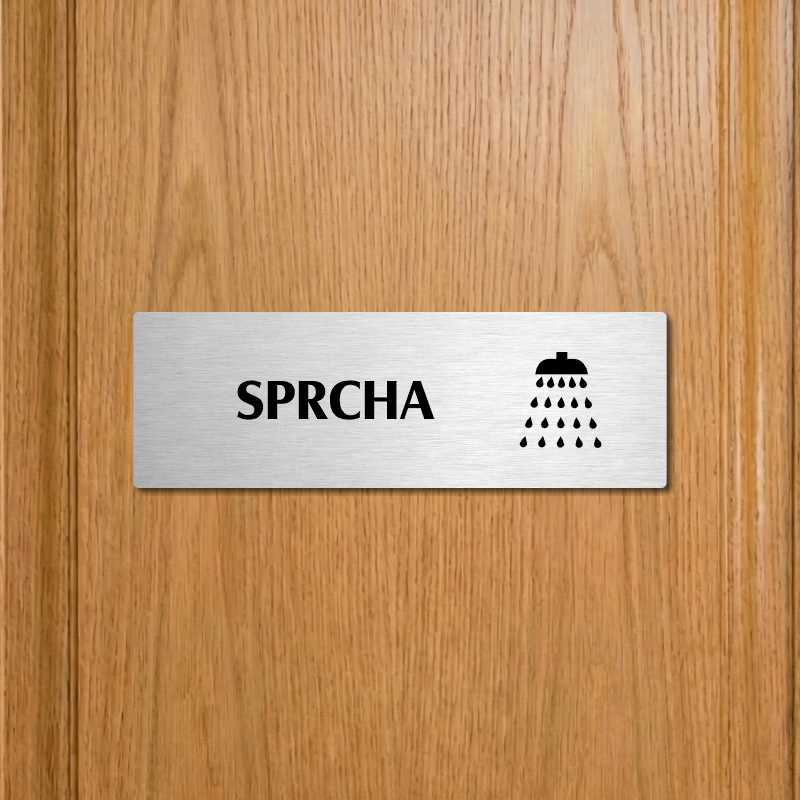 Sprcha, 200x66mm, zlatá popiska s dvojtým rámečkem